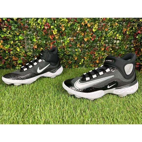 7 Nike Alpha Huarache Elite 4 Mid Black Baseball Cleats Shoes DJ6520-011 Men's 7 - Picture 3 of 9